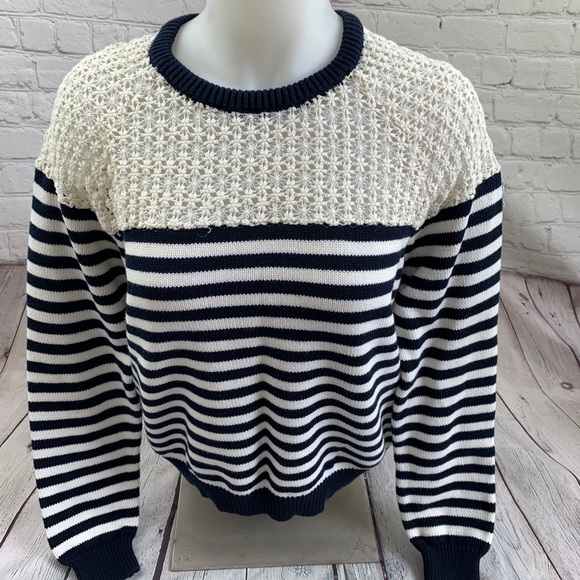 TopShop Striped Crochet Flower Sweater 2 - Picture 2 of 10